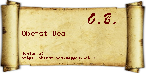 Oberst Bea névjegykártya